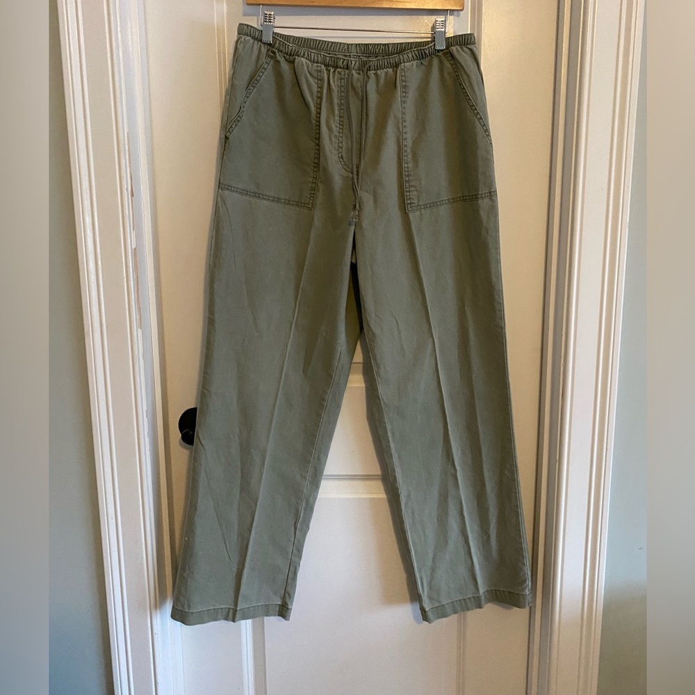 L.L. Bean Sunwashed Canvas Pants High Rise - Picture 2 of 7